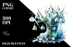 Abstract Watercolor with Snowdrop | Sublimation Clipart Product Image 3