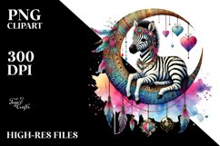 Boho Zebra on Moon, Transparent PNG Product Image 2