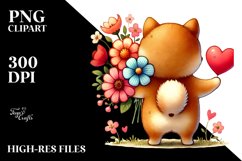 View from Behind Shiba Inu Heart Shape PNG Product Image 2