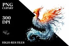 Washed Pheonix Bird Made of Fire and Ice PNG Product Image 2
