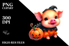 Vibrant Baby Pig for Halloween | Sublimation | Clipart Product Image 3