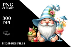 Whimsical Gnome Drinking a Cocktail PNG Product Image 2