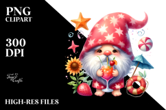 Cute Gnome Drinking a Cocktail PNG Product Image 2