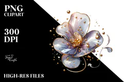 Abstract -Like Sweet Pea with Golden Insertions PNG Product Image 2