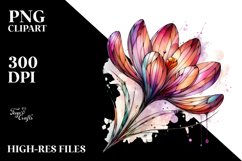 Abstract Wooden Stained Crocus Watercolor Splash Product Image 1