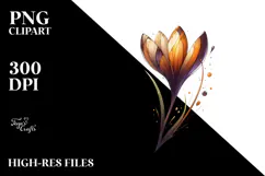 Abstract Wooden Stained Crocus Watercolor Splash Product Image 2