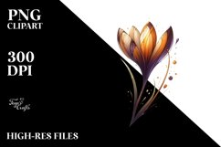 Abstract Wooden Stained Crocus Watercolor Splash Product Image 1