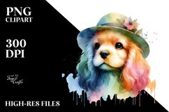 Cute Colorful Cocker Spaniel | Sublimation | Clipart Product Image 1