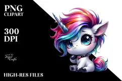 Cute Unicorn Drawing PNG Product Image 2