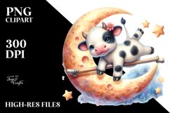 Playful Cow Clipart Product Image 1