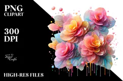 Abstract Pastel -Like Begonia, PNG Product Image 2