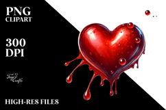Retro Heart with Splashy Background PNG Product Image 2