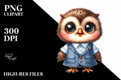 Baby Owl with Dress Clipart Product Image 1