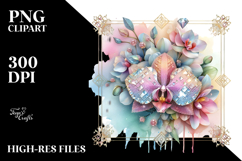 Colorful Pastel Orchid PNG Product Image 2