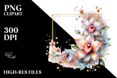 Colorful Pastel Orchid PNG Product Image 2
