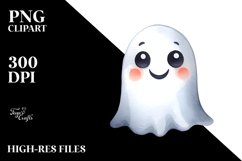 Simple Watercolor Goofy Ghost Smile Product Image 3