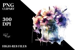 Abstract Jar Petunia Sublimation Clipart Product Image 3