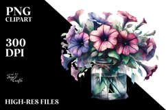 Abstract Jar Petunia Sublimation Clipart Product Image 2