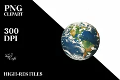 Vintage Earth Watercolor Clipart Product Image 3