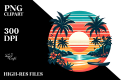 Retro Tropical Sunset PNG Product Image 2