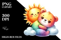 Cute Colorful Baby Bear Clipart Product Image 1