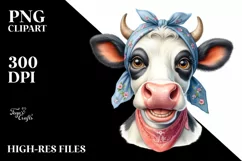 Cow Enthusiastic Goofy Smile Caricature Product Image 1