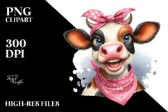 Cow Enthusiastic Goofy Smile Caricature Product Image 1