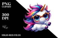 Cute Baby Unicorn Jumping PNG Product Image 2