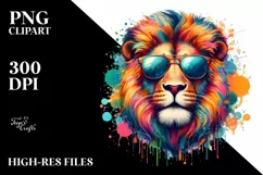 Vibrant Quirky Lion Sticker | Artistic Summer Clipart Product Image 3