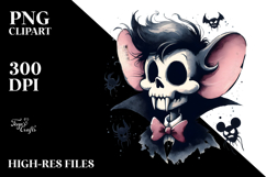 Simplistic Halloween Vampire Skull Superhero PNG Product Image 2