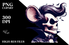 Simplistic Halloween Vampire Skull Superhero PNG Product Image 2