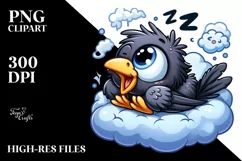 Colorful Baby Raven PNG Product Image 1