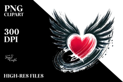 Simple Heart Wings PNG Product Image 2
