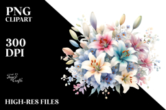 Colorful Lily Watercolor PNG Product Image 2