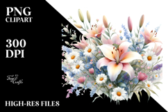 Colorful Lily Watercolor PNG Product Image 2