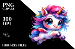 Vibrant Unicorn with Floral Wreath, Transparent PNG Product Image 2