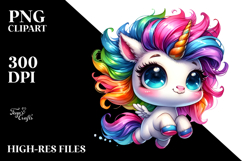 Cute Baby Unicorn Jumping PNG Product Image 2