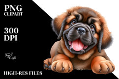 Baby Mastiff with Floral PNG Product Image 2