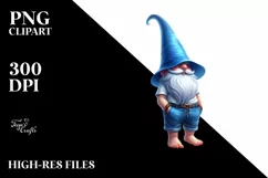 Digital Painting Gnome with Blue Accents | Clipart Product Image 3