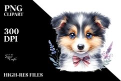 Cute Baby Collie Watercolor Clipart Product Image 3