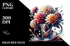 Abstract Filled with Large Dahlia | Sublimation | Clipart Product Image 1