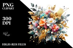 Colorful Bouquet with Jasmine Splash | Sublimation | Clipart Product Image 3