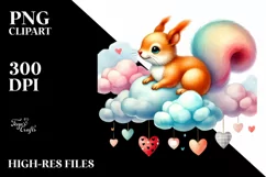 Colorful Squirrel on Cloud, Transparent PNG Product Image 2