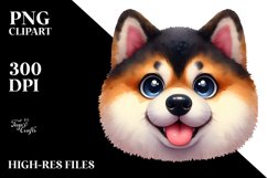 Funny Akita Watercolor Clipart Product Image 1