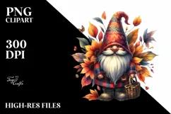 a Detailed Vibrant Autumn Gnome PNG Product Image 1
