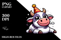 Ridiculously Cute Cartoon Cow PNG Product Image 2