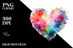 Very Simple Colorful Valentines Heart PNG Product Image 2