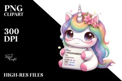 Cute Baby Unicorn Programmer Clipart Product Image 3
