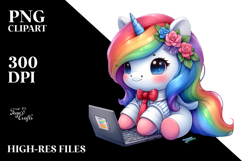 Pastel Baby Unicorn Programmer Clipart Product Image 2