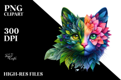 Colorful Kitten Painting, High-Res PNG Product Image 2